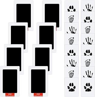 Akhan Baby Handabdruck und Fußabdruck Set, 8 pcs Baby Abdruck set, Abdruckset für Neugeborene 0-6 Monate, Babyhaut kommt nicht mit Farbe in Berührung, Pfotenabdruck Set Hund, Pfotenabdruck Set Katze 174831748