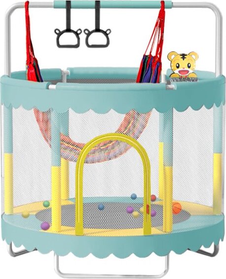 Detská trampolína SEDCO 150 cm s ochrannou sieťou a vybavením Modrá