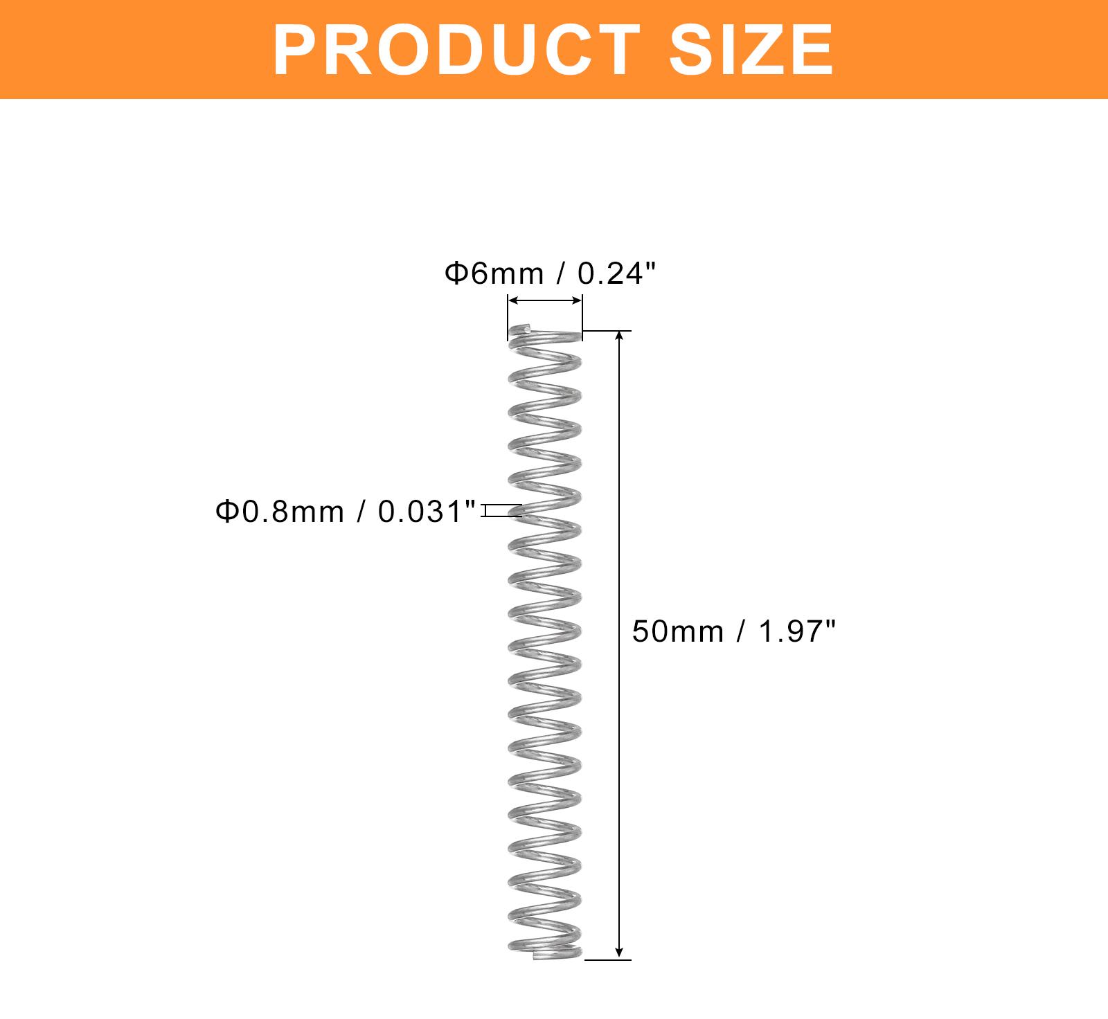 F FIERCE CYCLE 5 St¹ck Druckfeder, 0.8 x 6 x 50 mm Druckfedern Feder Federn Zugfeder Zugfedern Spring Spiralfeder Spiralfedern Sprungfeder Stahlfeder 304 Edelstahl, Silber a24050800ux1996