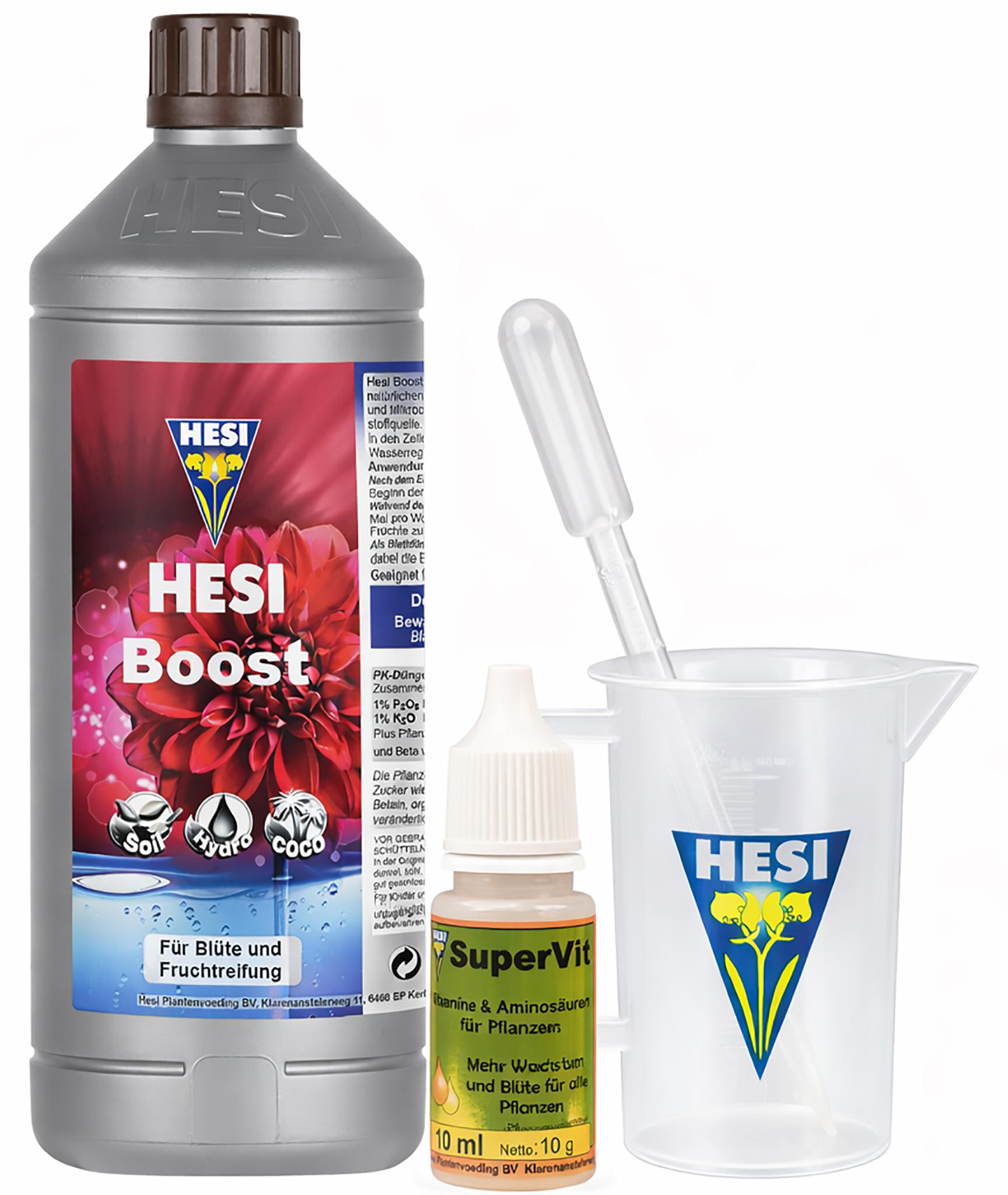 HESI Boost 1l + SuperVit 10 ml Vorteilspack+Messbecher & Pipette