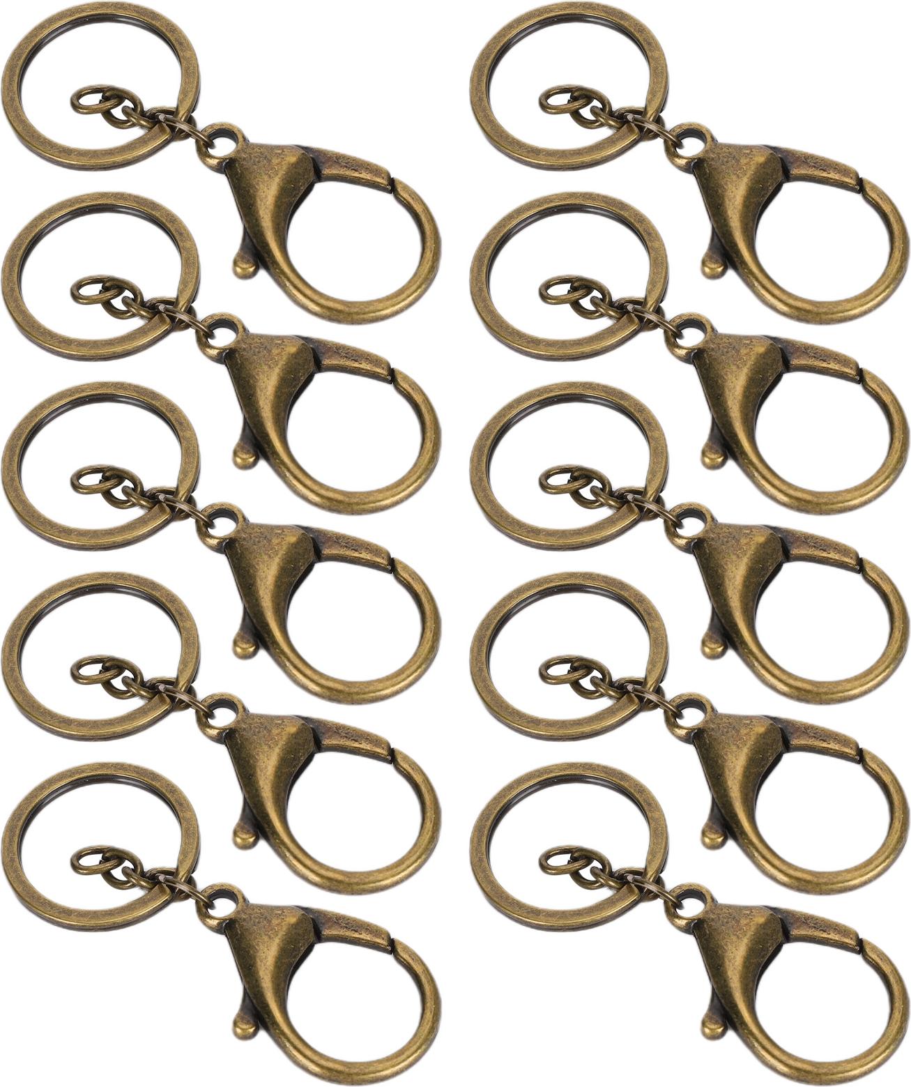 Cocosity Qcwwy Vintage Retro -Schlsselkette 10pcs Plattierlegierung Legierung Schlsselbund Lobster Clasp -Haken fr Schlsselzubeh?r (Antike Messing)