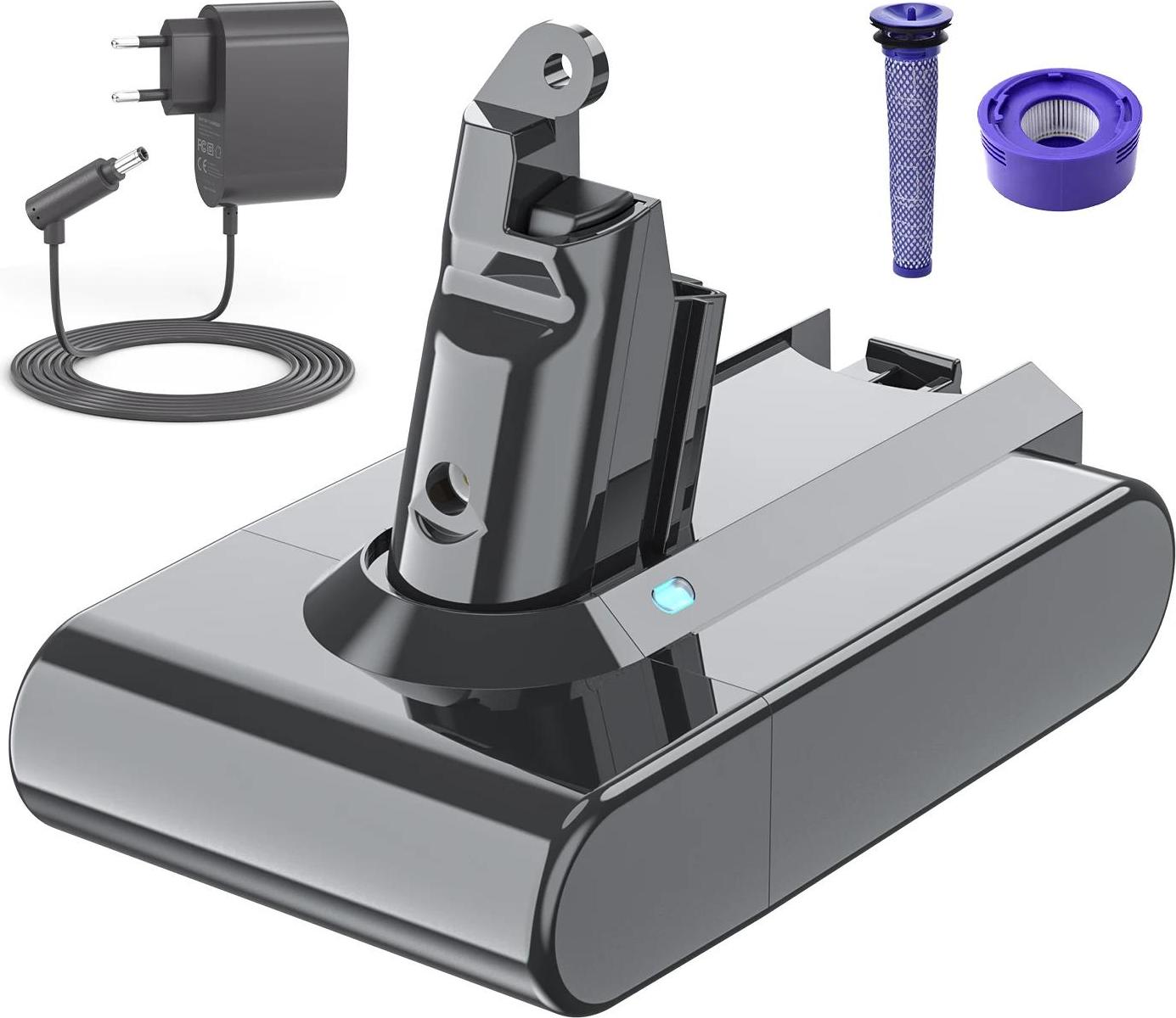 Náhradná batéria pre vysávač Dyson V6/DC58/DC62, 21,6 V 6000 mAh 18650 Li-Ion, farba slonovej kosti