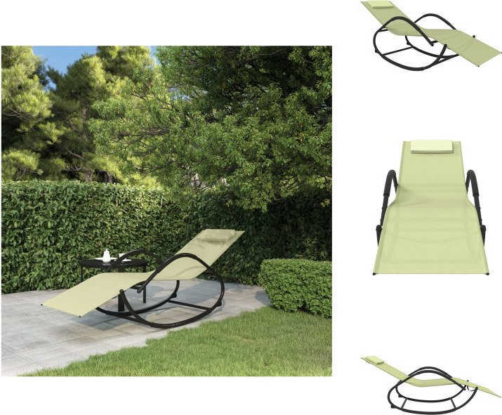 vidaXL Hojdacie lehátko krémová oceľ a textilén - Lehátka