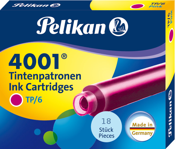 18 Pelikan Tintenpatronen 4001® / Füllerpatronen / Farbe: pink