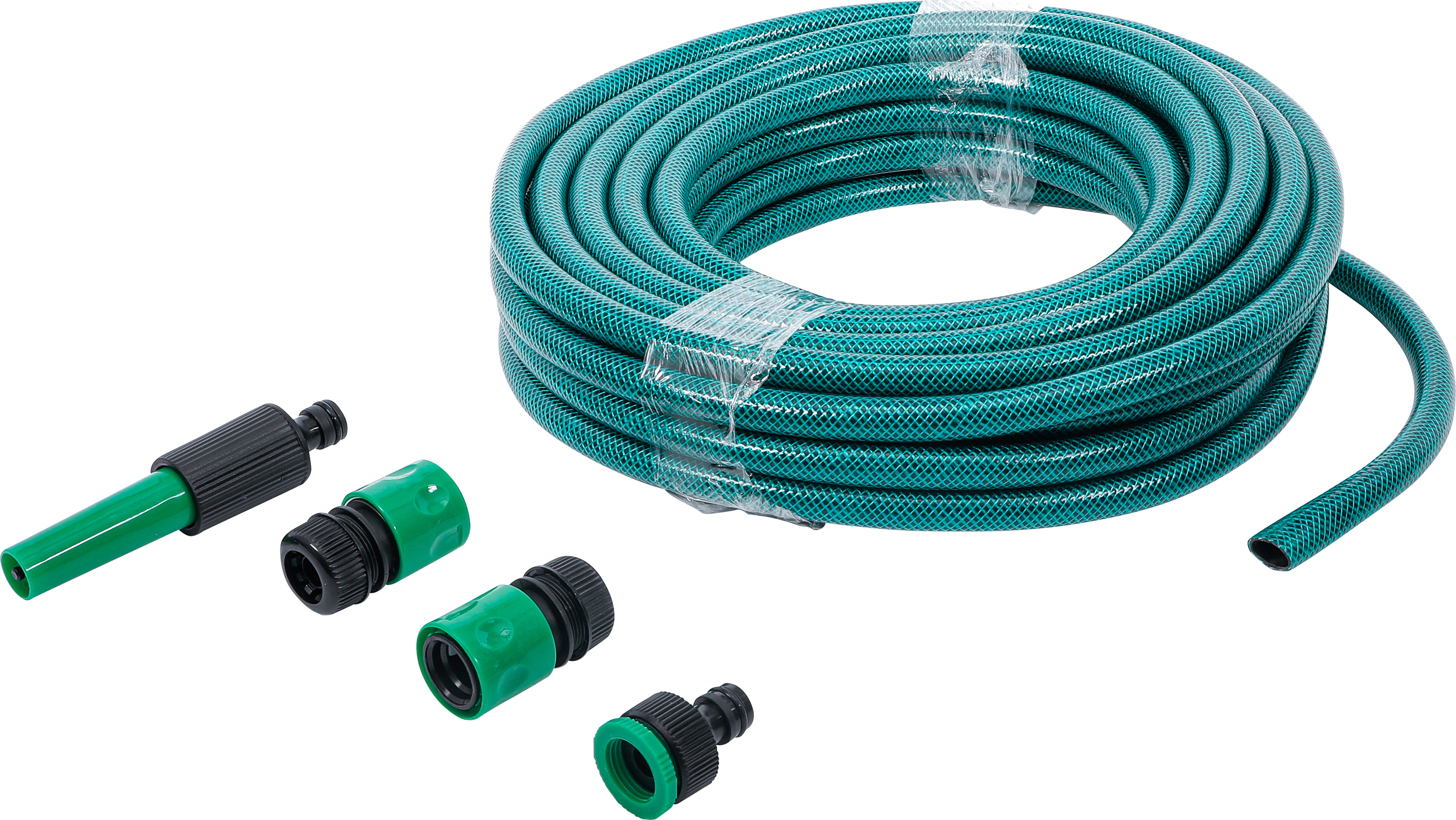 BGS technic Wasserschlauch | PVC | mit Wasserspritze und Schnellkupplungen | 15 m | 6-tlg. 70906