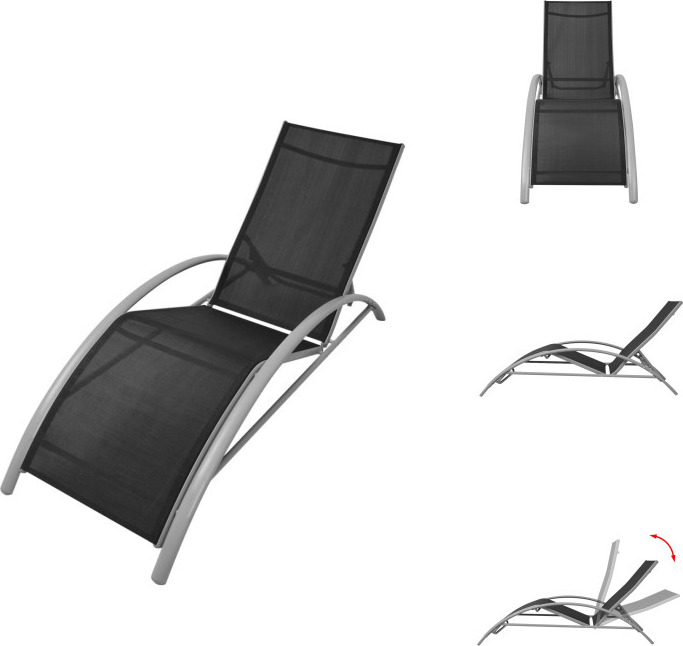 vidaXL Lehátko hliníkové čierne - Lehátka