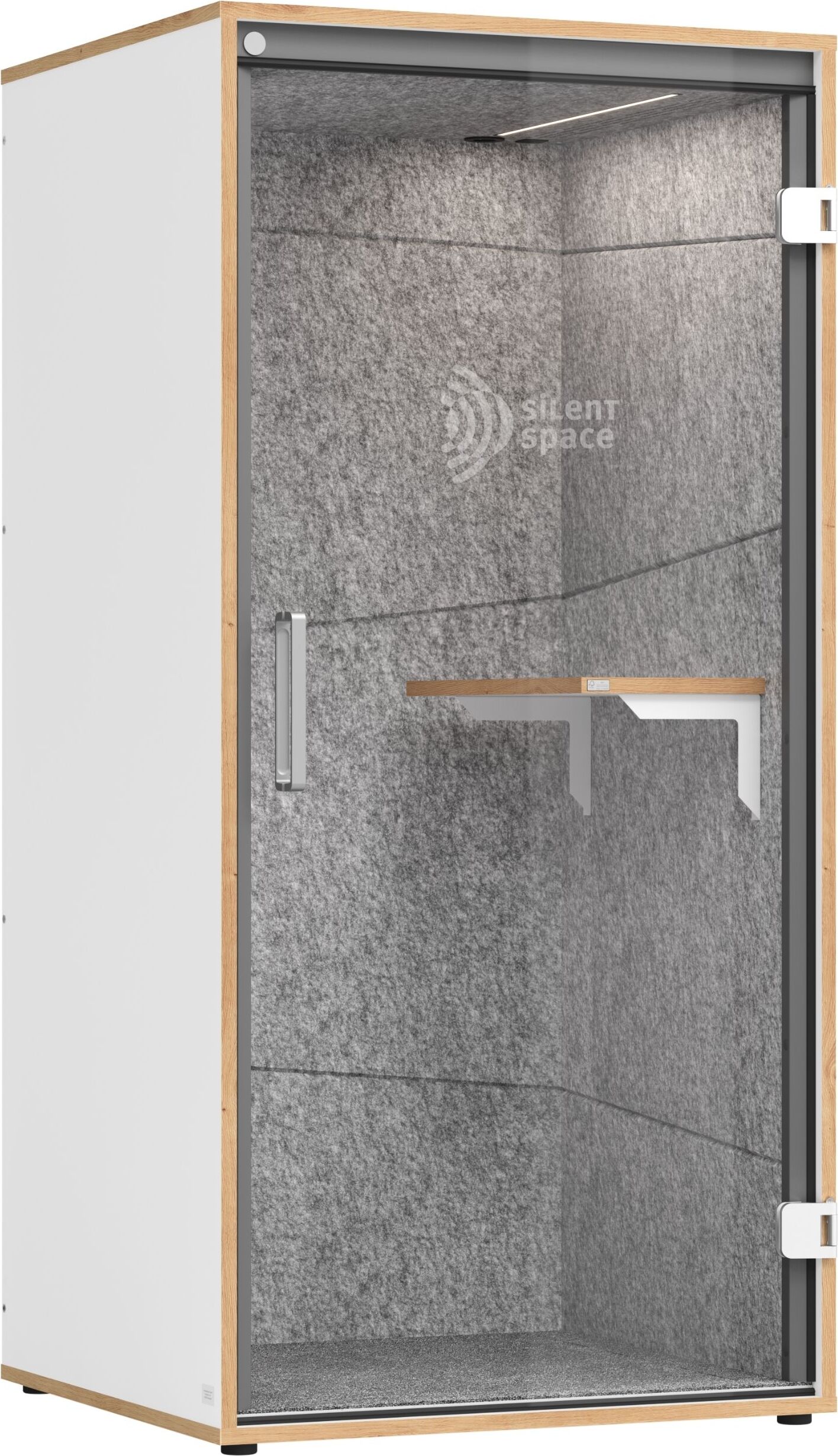 bümö quietlyCast Telefonbox mit Akustikvlies - Dekor: Weiß/Asteiche BU-TBSS1-W-5-T1