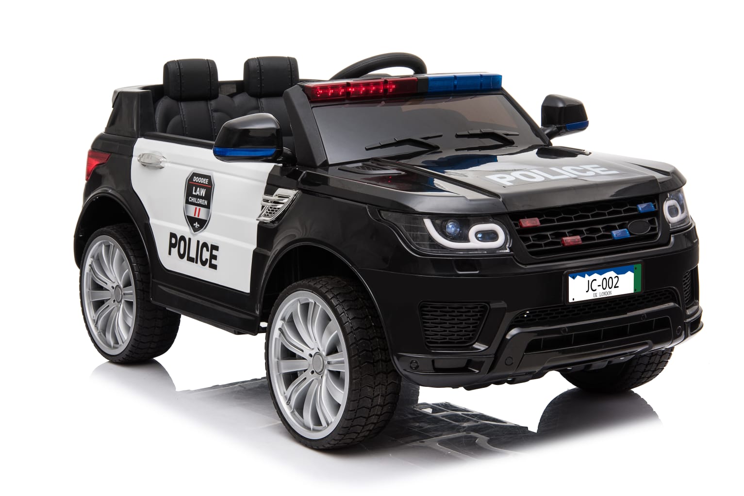 12V7AH Akku,2 Motoren Kinder Elektro Auto Kinderauto Polizei Design 2,4Ghz,MP 