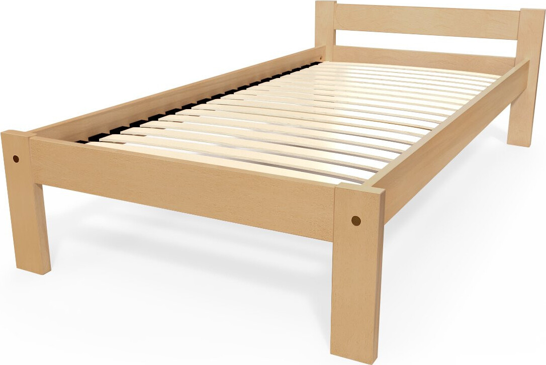 ABC MEUBLES Bett 90x190 Simply aus Buche - Getönt Honig SIMPLY90