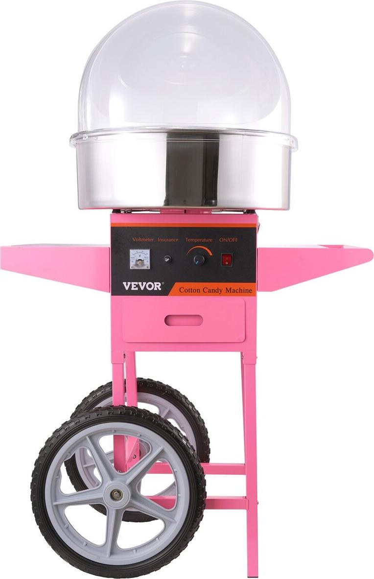 Gewerbliche Zuckerwattemaschine mit Wagen und Abdeckung Zuckerwattemaschine 1000 W