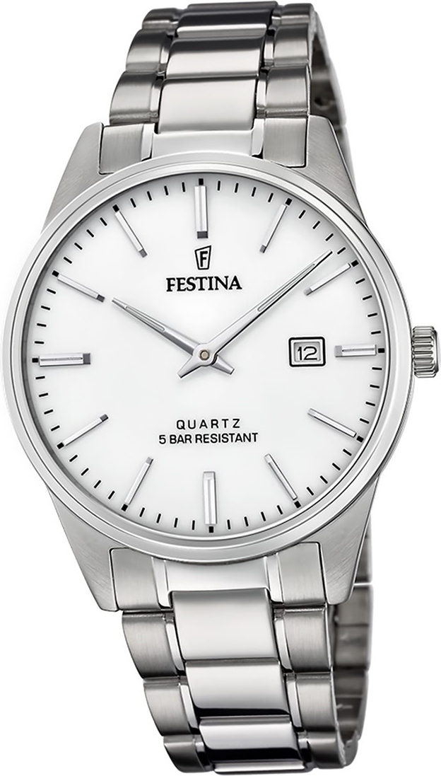 Festina pánske hodinky z nehrdzavejúcej ocele F20511/2 náramkové hodinky Silver Classic D2UF20511/2