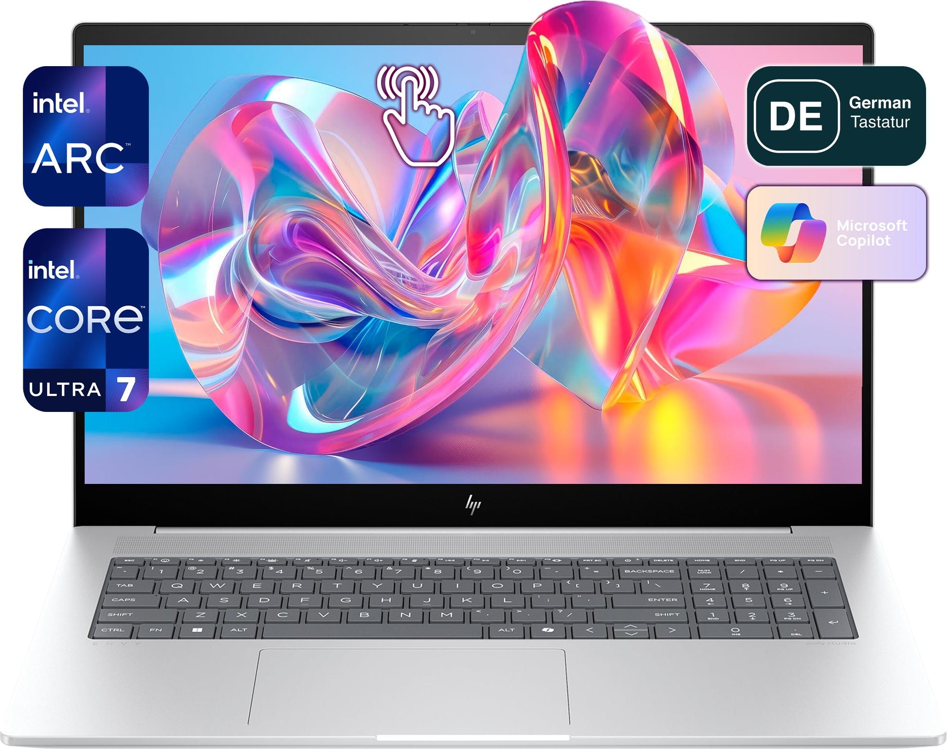 HP ENVY Business Laptop, Ultra 7-155H, 17.3" FHD Touchscreen, QWERTZ, 16 GB RAM | 1 TB SSD