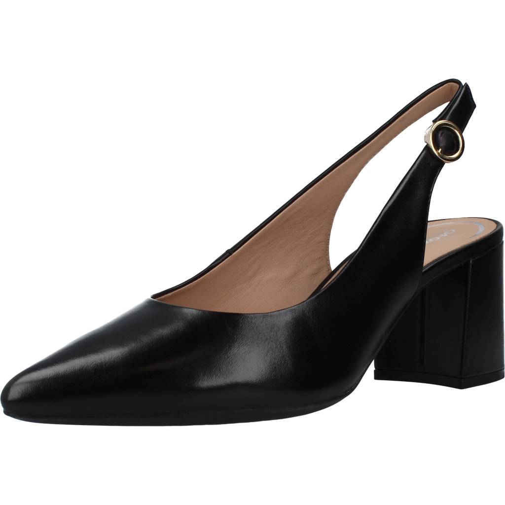 GEOX D BIGLIANA Schuhe, Schwarz, Größe 39, Absatz 8 cm, Obermaterial Haut