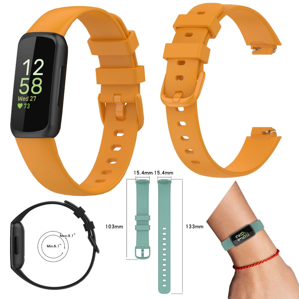 Pre Fitbit Inspire 3 hodinky Plastový / silikónový náramok Náhradný náramok na ruku Žltá veľkosť L / muži