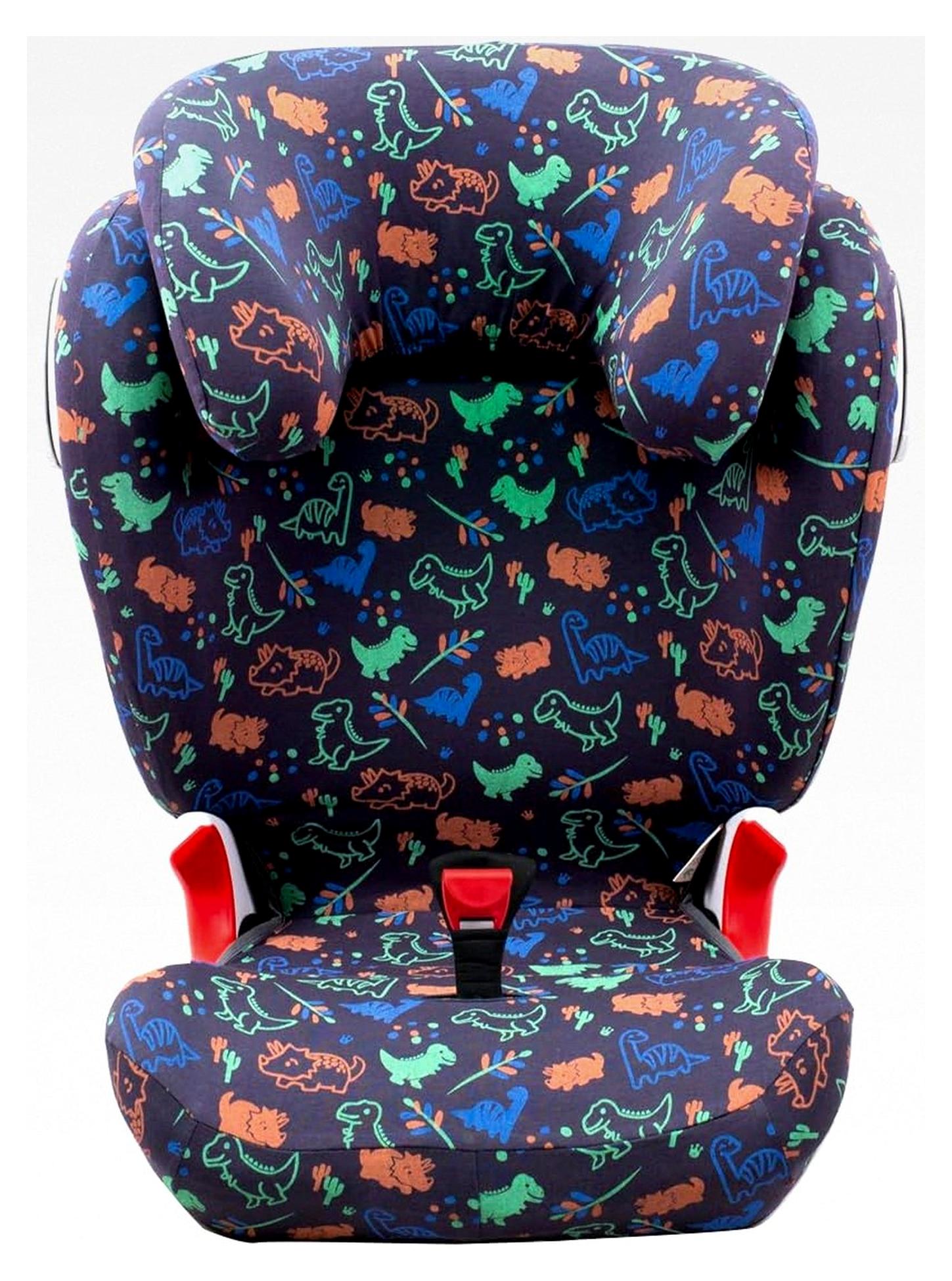 Markenlos KIDS Bezug kompatibel mit Römer KIDFIX II XP SICT, kidfix 2 S, Kidfix Z - Line (HAPPY DINO, MIT AUGE)