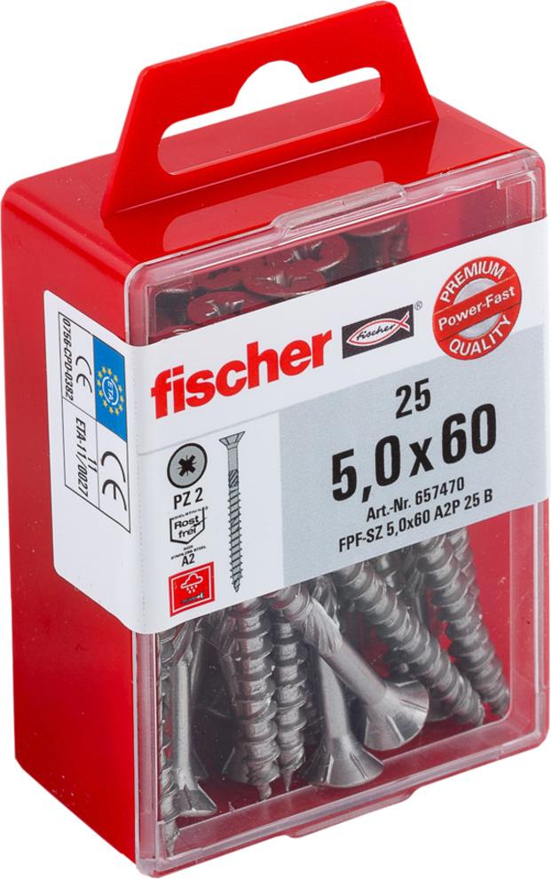 fischer Power-Fast 5,0x60 Senkk. A2 TG PZ 657470