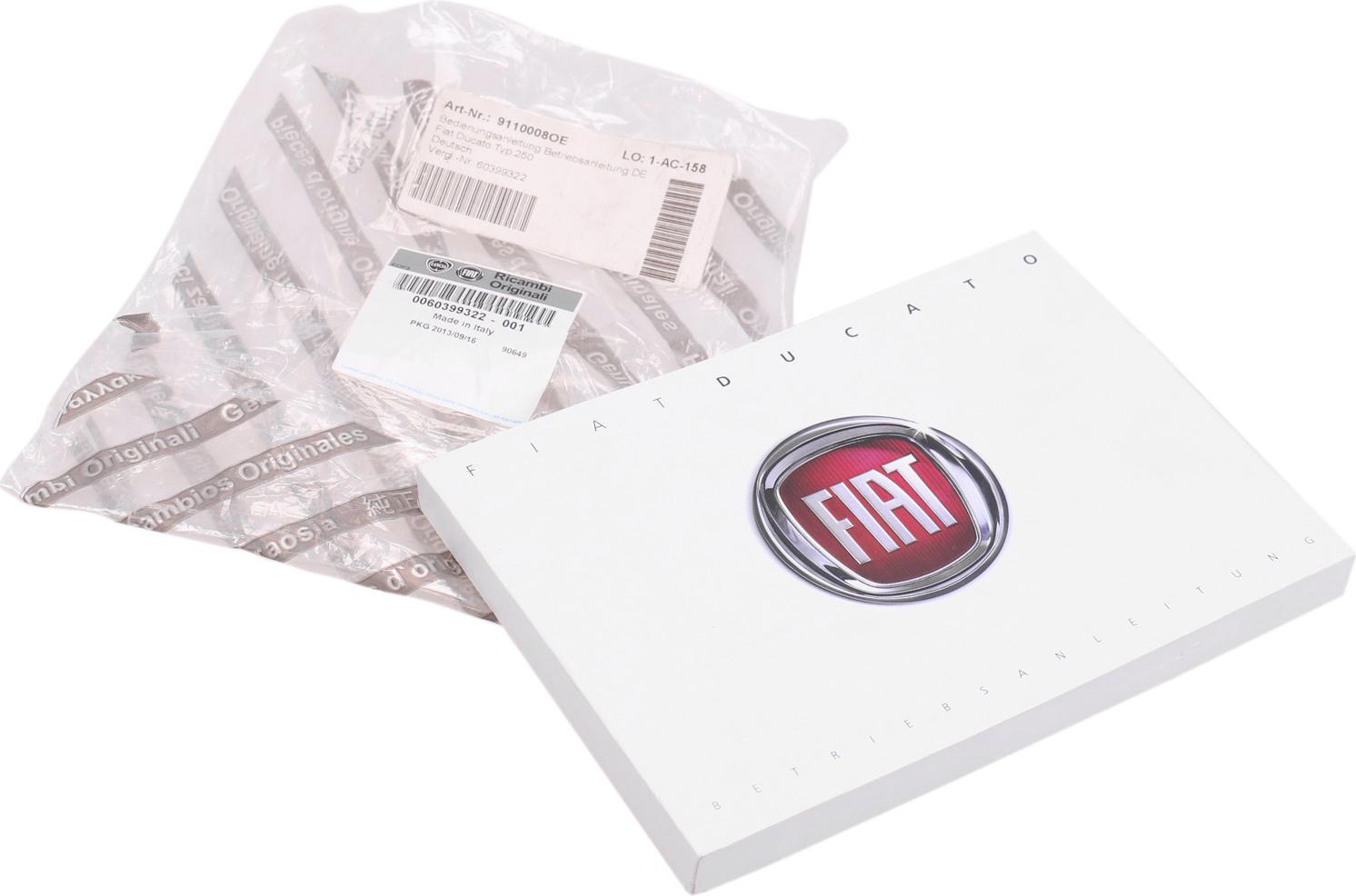 Original Fiat Bedienungsanleitung Betriebsanleitung Deutsch Ducato 250 60399269