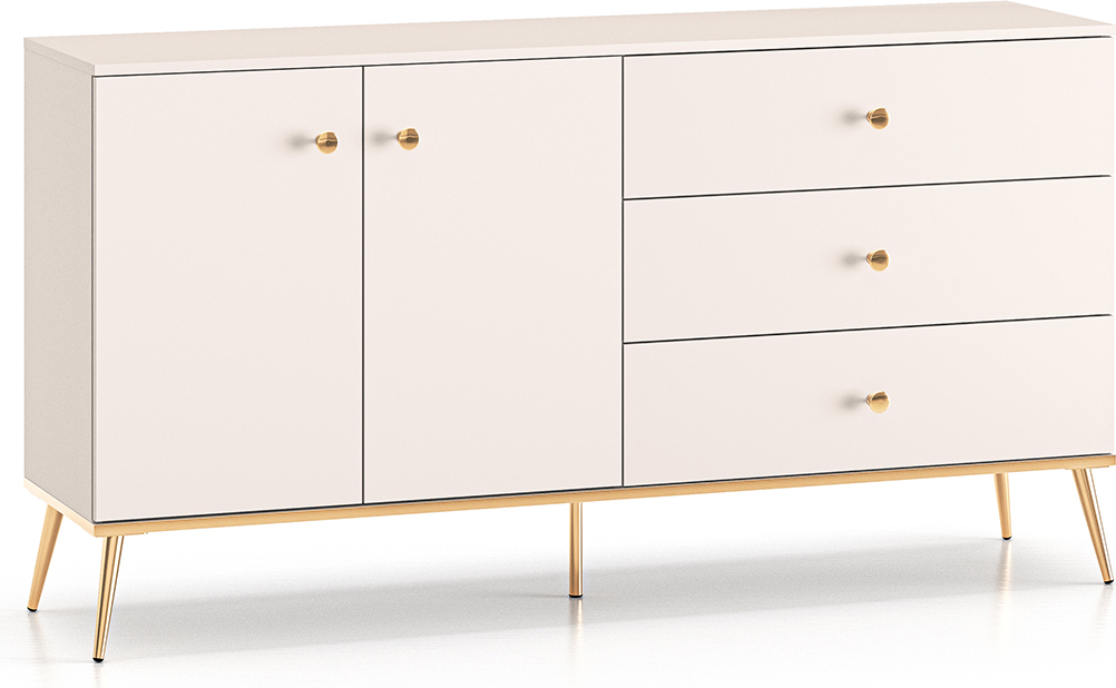 Buffet Olivia mit 3 Schubladen und 2 Türen, Kaschmir, 160cm