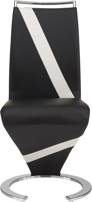 Vente-unique 2er Set TWIZY Stühle - Lederähnliches Material schwarz + weiß