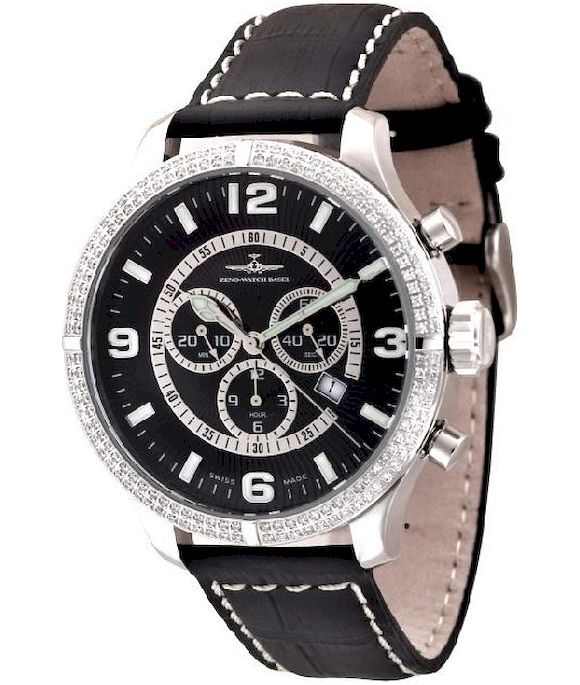 Zeno-Watch - Náramkové hodinky - Pánske - Oversized Retro Chrono Parisienne - 8830Q-h1