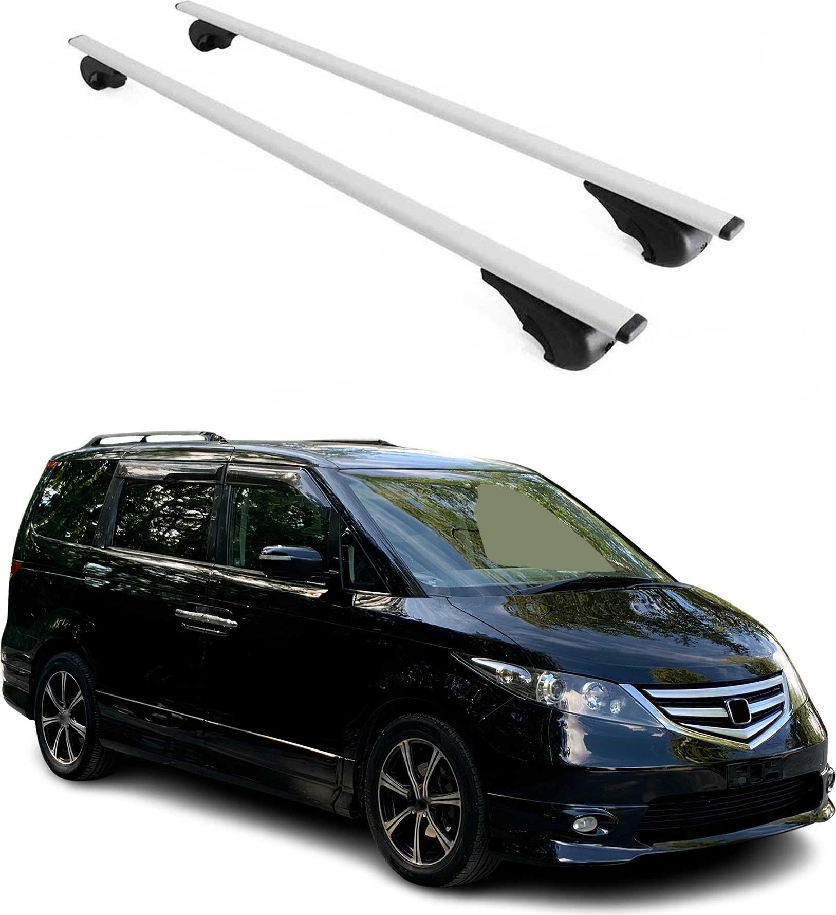Omtec Dachträger Gepäckträger für Honda Elysion 2004-2015 Grundträger Metall Silber 2x