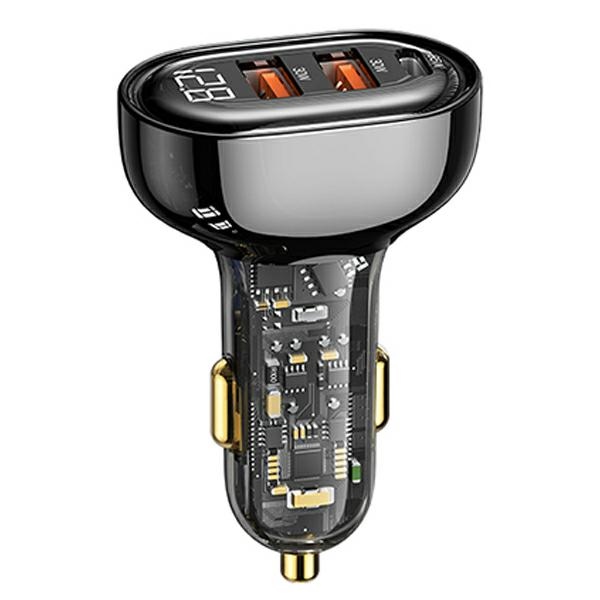 Usams Ład. Sam. 2Xusb+1Xusb-C 125W Fast Charge Transparent Black Cc158Cc01 (Us-Cc158)