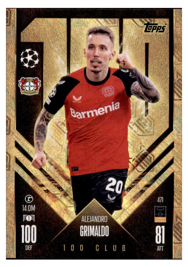 Topps 471 - Alejandro Grimaldo - 100 Club - 2024/2025