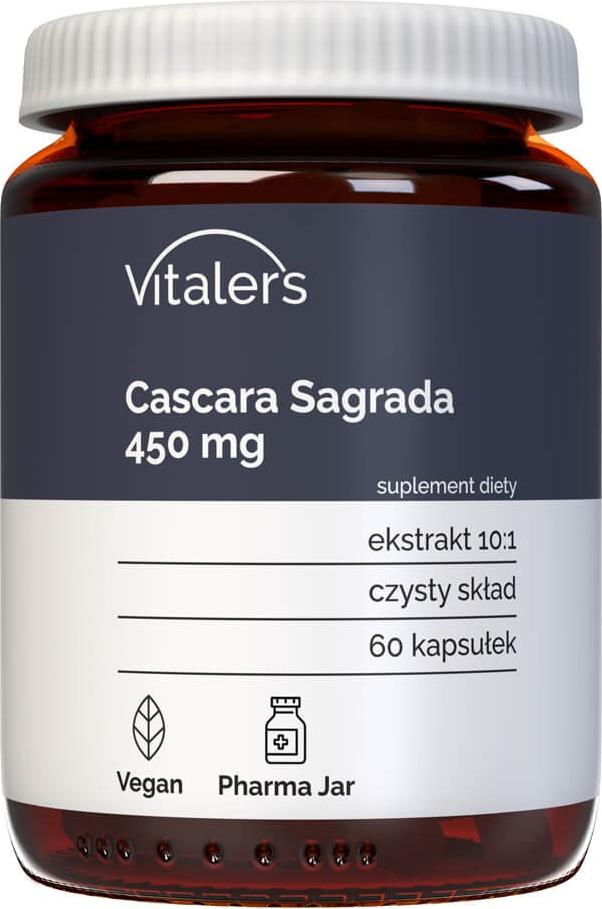 Vitaler's Cascara Sagrada 450 mg – 60 Kapseln, vegan, 2 Monate Einnahme, ohne Konservierungsstoffe, reine Zusammensetzung VIT-0808