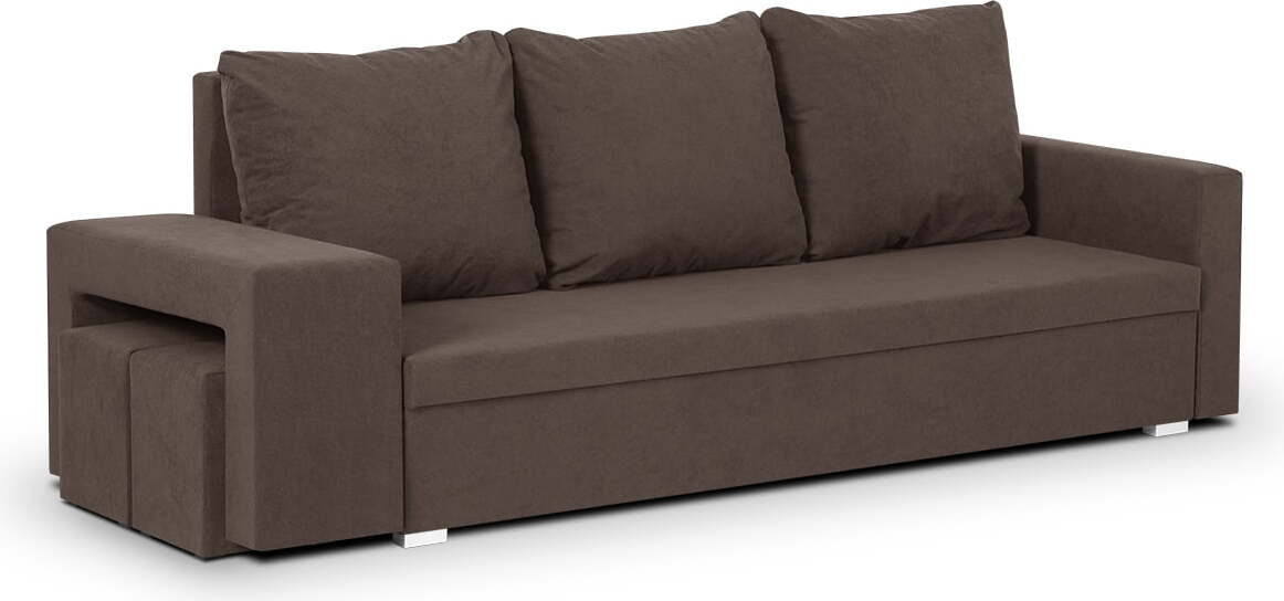 Komfortwelt 3-Sitzer-Sofa mit Schlaffunktion DOTEX2 - Braun K3-DOT2-DOT25-B