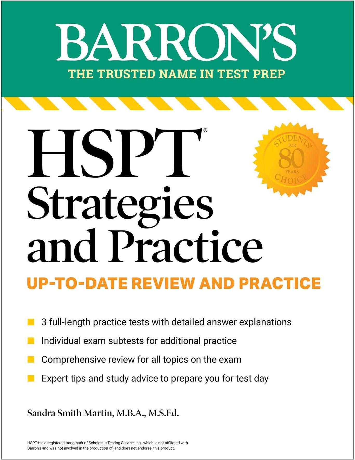 Sonstige Verlage HSPT Strategies and Practice, Second Edition: Prep Book with 3 Practice Tests + Comprehensive Review + Practice + Strategies