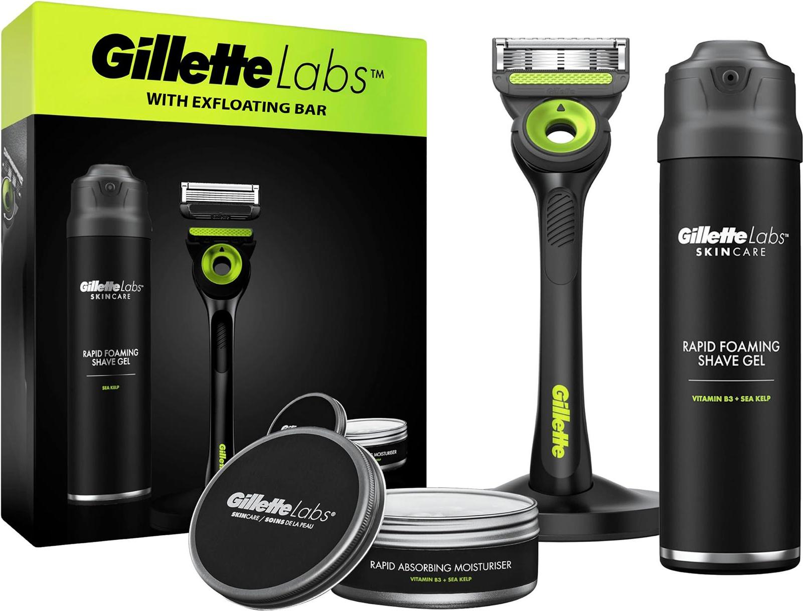 Gillette Labs Rasierer + Rasierstation + Rasiergel 198 ml + Creme