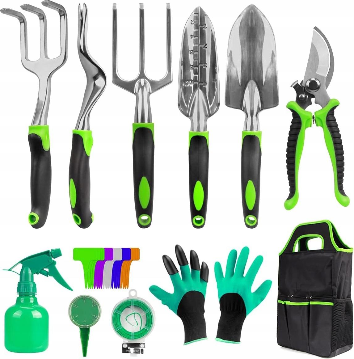 Gartengeräte-Set: Gartenschere, Schaufel, Rechen, Gartenkoffer, Anifera
