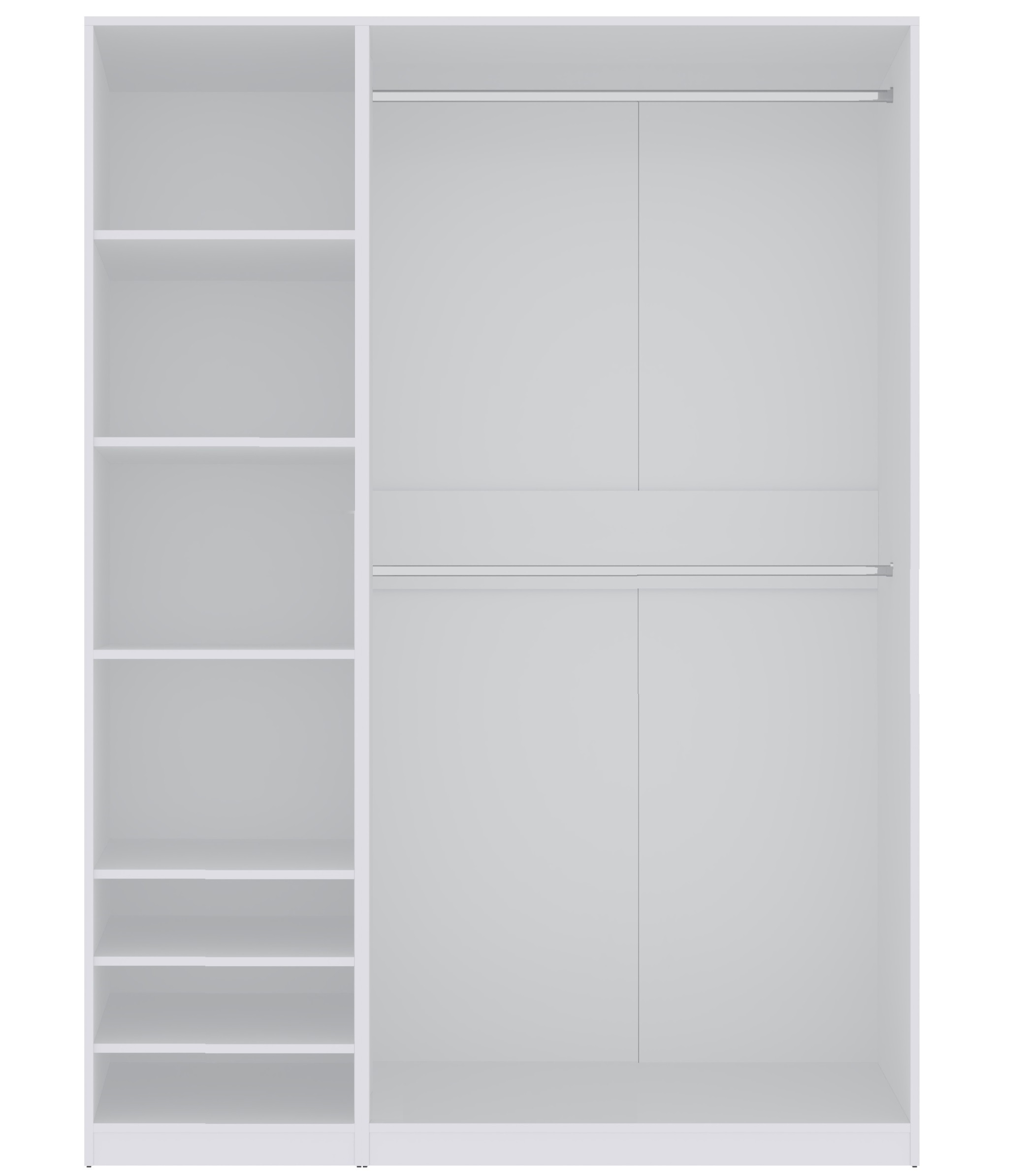 Marmex Möbel Marmex Eckkleiderschrank TRES N Weiß offener Kleiderschrank 101/150x206x51 cm TRES M B