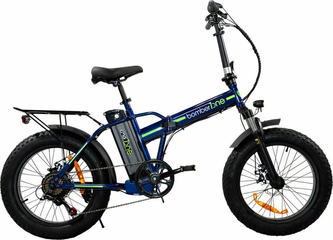 EMG Bomber One Skladací elektrický bicykel 20" modrá oceľ 6 rýchlostí 250W