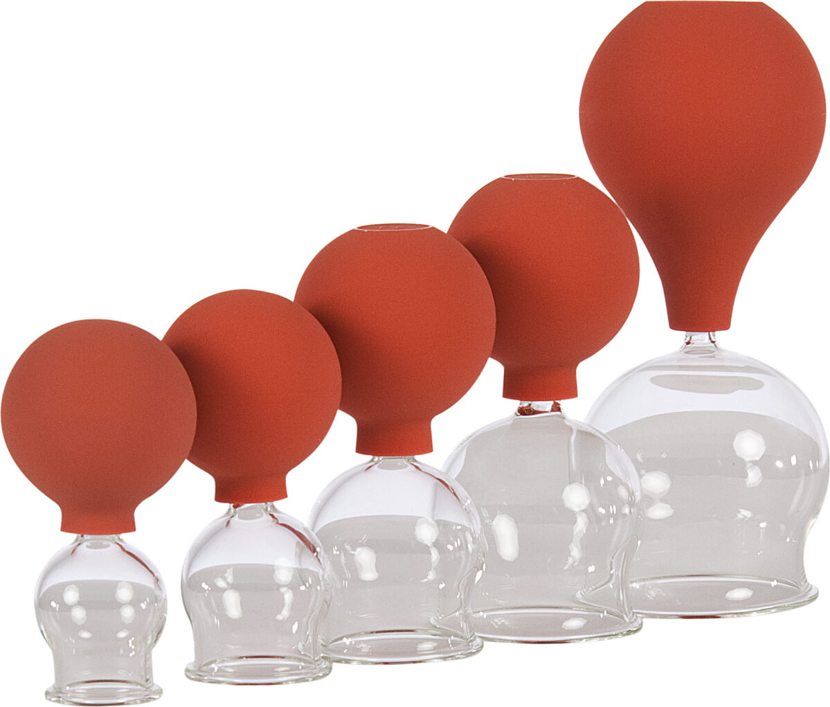 Sport-Tec Schröpfgläser mit Ball Schröpfglas Schröpfset mit Saugball ø 2,5-6,5 cm, 5er Set 27217