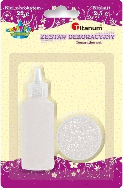 TITANUM Zestaw klej z brokatem + brokat w soiczku biay