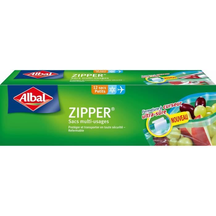 ALBAL Box mit 12 Mehrzweckbeuteln Reißverschluss - 1 L - 20 x 15 cm - PM ZCA805726