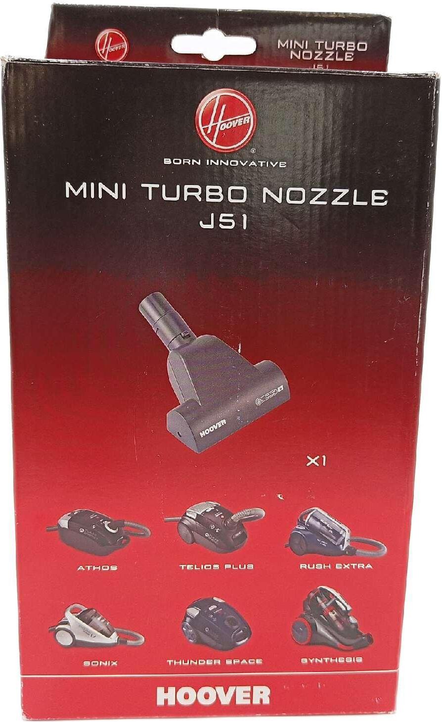 Hoover J51 Mini Turbo kefa originálne príslušenstvo ideálne pre domáce zvieratá plastové kompatibilné vysávače Athos Telios Plus Rush Extra Sonix Thunder Space Synthesis Black