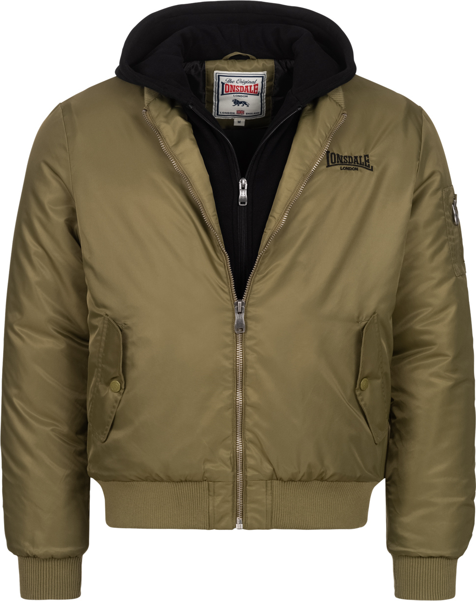 Herren Jacke mit Kapuze normale Passform BALLINDEAN Olive/Black XXL Lonsdale 117315