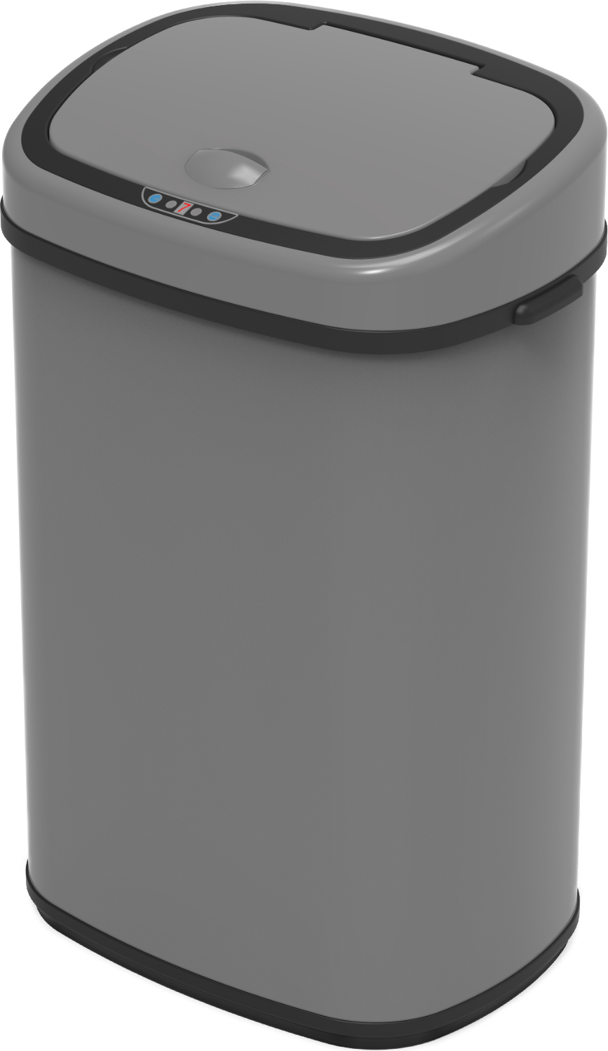 SVITA Sensor-Mülleimer 68L Stahl Mülleimer mit Sensor Abfalleimer Küche Grau 97032