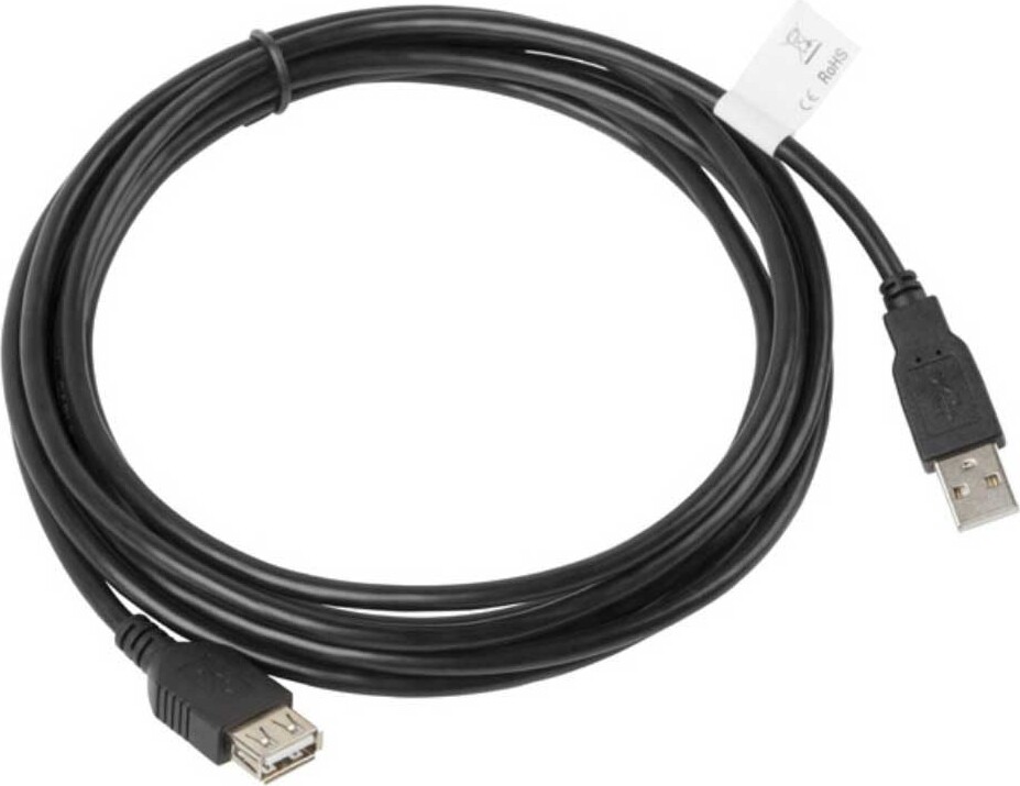 Lanberg Usb-A Verlngerungskabel M/W 2.0 3M Schwarz CA-USBE-10CC-0030-BK