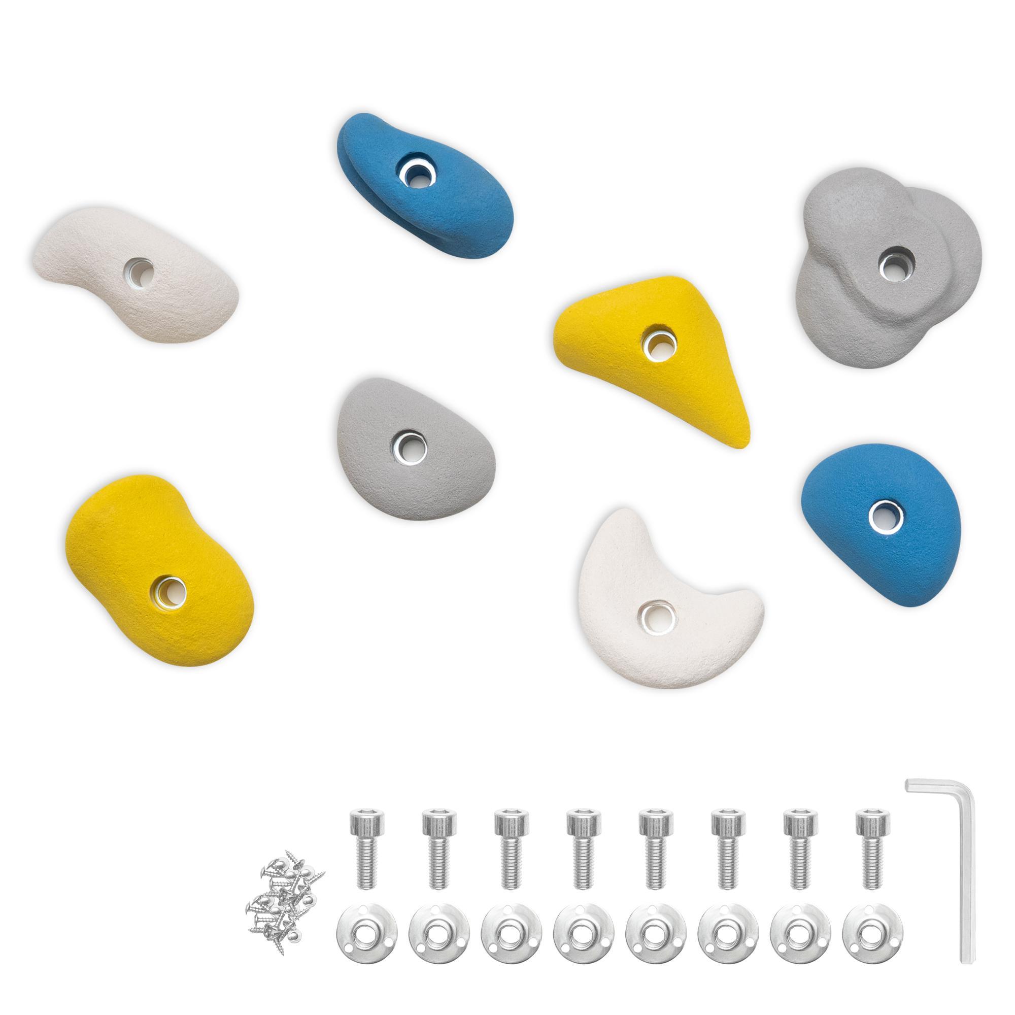 MAMOI® Klettergriffe Set, Klettersteine für die Wand, Indoor und Outdoor Klettergriffe, Klettergriffe für Kinder, Bouldergriffe, Set