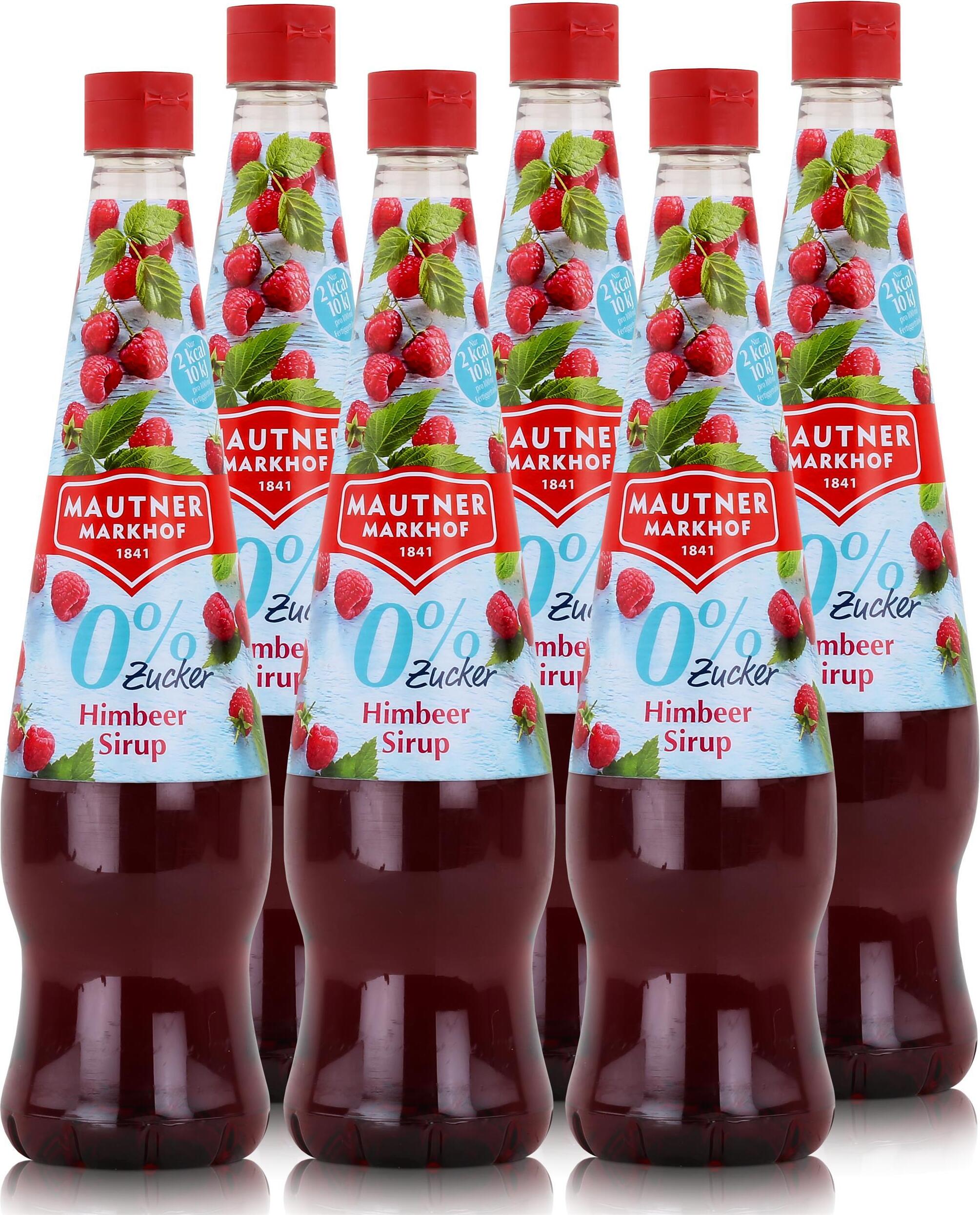 MAUTNER MARKHOF Mautner Getränkesirup Himbeere 0% Zucker 0,7L - Softdrink (6er Pack)