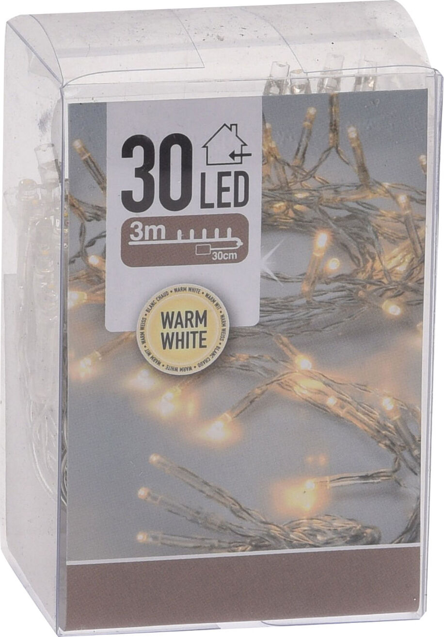 Spetebo Lichterkette mit 30 LED in warm weiß - 300 cm - Weihnachts Tischlichterkette