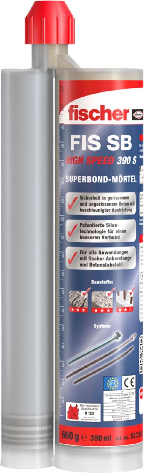 Fischer 523300, Polymer-modifizierter Mörtel, 0,66 kg, Beton, -15 - 40 °C