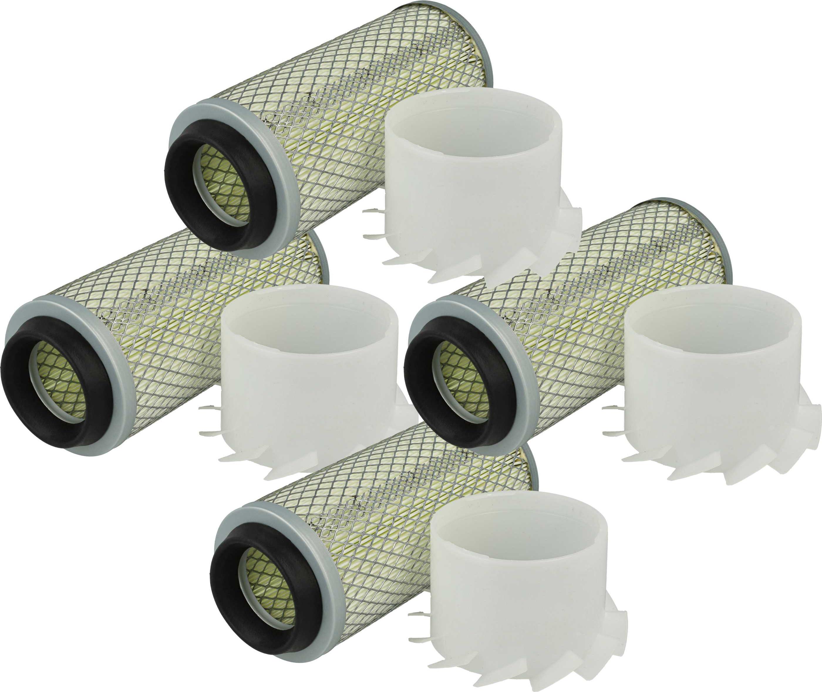 vhbw 4x Luftfilter kompatibel mit HUKI 130 KUBOTA, 130-2 KUBOTA, 130-1 KUBOTA ZB 600 C, 130-4 Kubota, 150 Kubota Z600 Bagger - Äußerer Motorfilter
