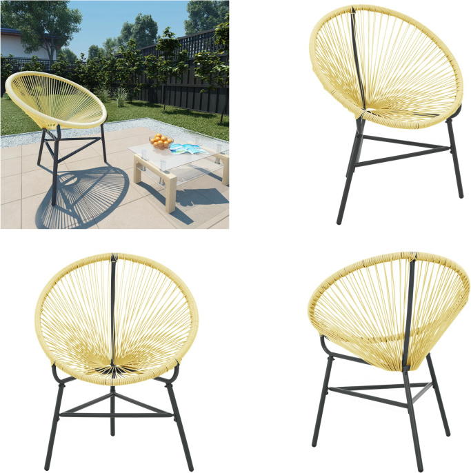 vidaXL Garten Acapulco Stuhl Poly Rattan Beige - Acapulco-Stuhl - Acapulco-Stühle - Loungesessel - Loungesessel HL313139