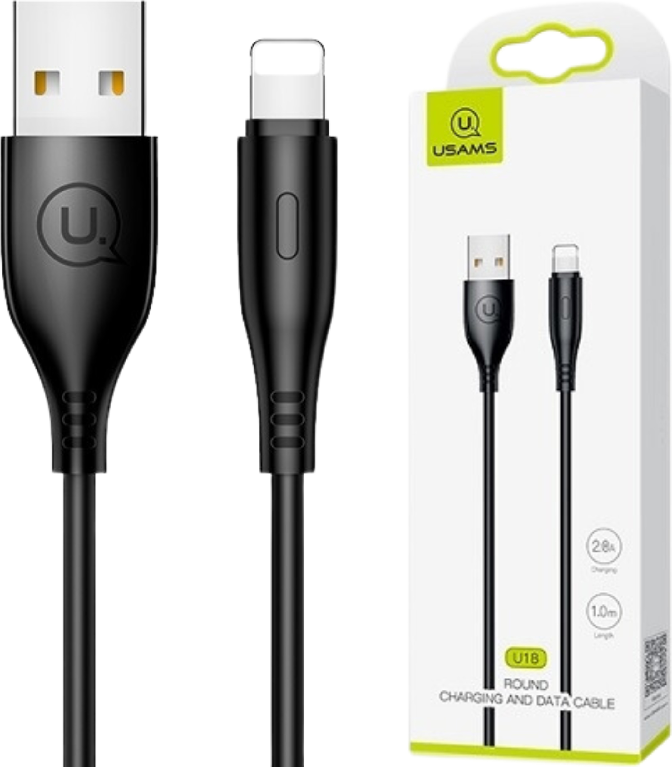 Usams US-SJ567 Type-C/USB-C na Type-C/USB-C PD 100W dátový, 120cm, černý