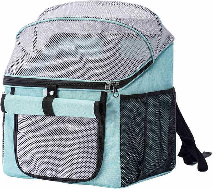 WOHNSTIL Multifunktionale Haustiertrage, geeignet für verschiedene Fahrzeugtypen, Doppelschulterdesign, faltbar, PVC-Material, Blau