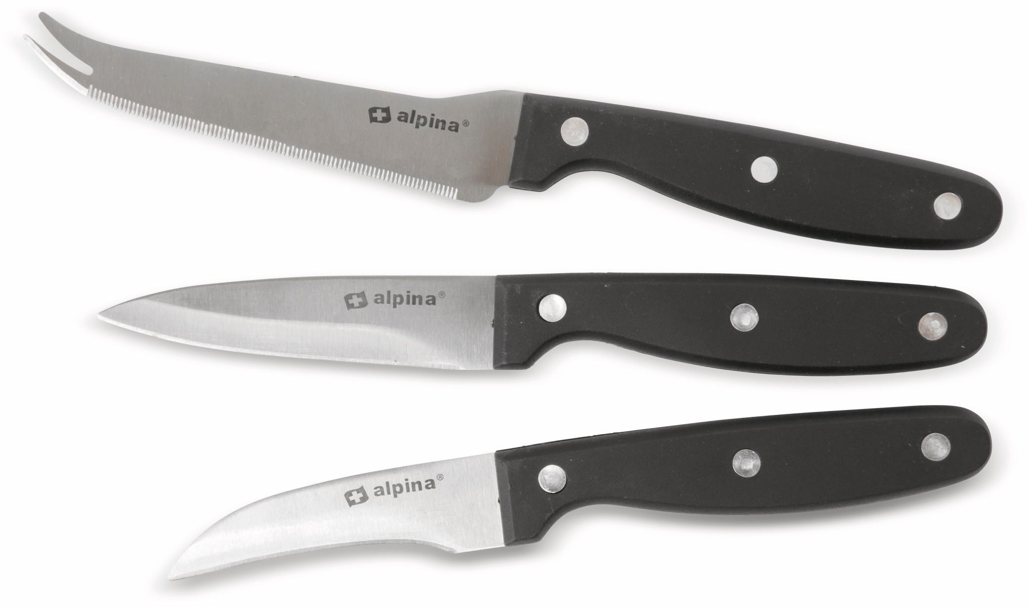 Alpina Messerset mit Schälmesser Gemüsemesser Käsemesser, Edelstahl 64827601